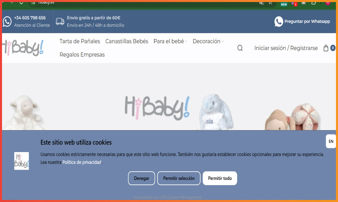 Cookie Banner Setup for Hi Baby.