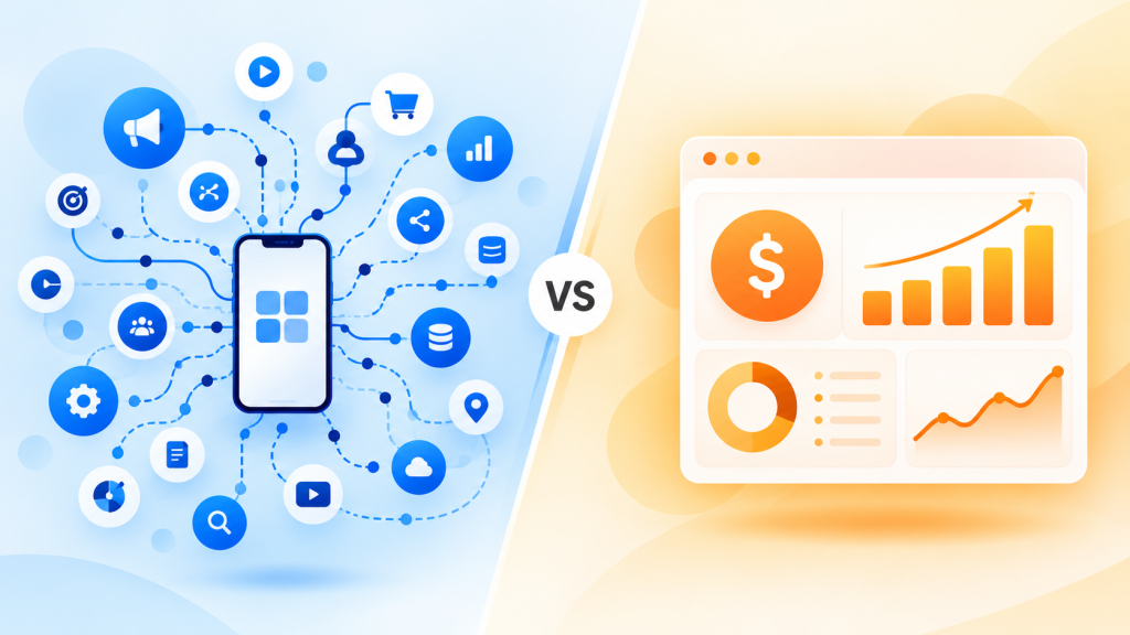 Singular vs AppsFlyer mobile measurement partner comparison diagram